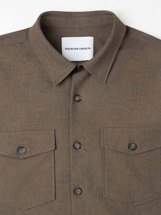 Essential Overshirt Saddle Brown Melange