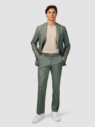 Essential Suit Pants Relaxed Fit Green Melange