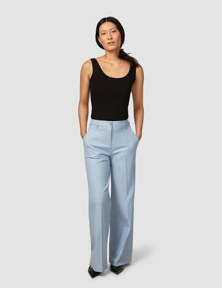 Essential Pants Wide Sky Blue Melange