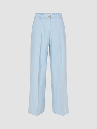 Essential Pants Wide Sky Blue Melange