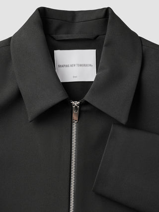 Essential Short Zip Jacket Black