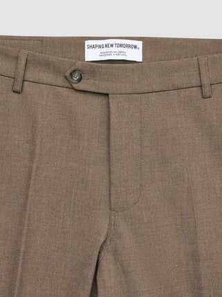Essential Suit Pants Slim Saddle Brown Melange