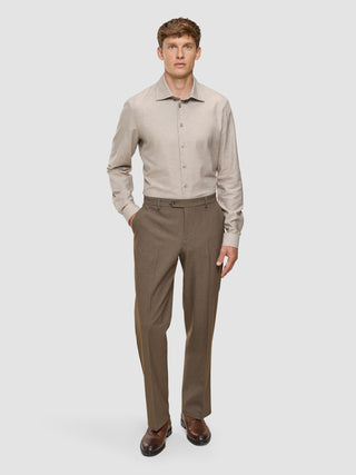Essential Suit Pants Relaxed Fit Saddle Brown Melange