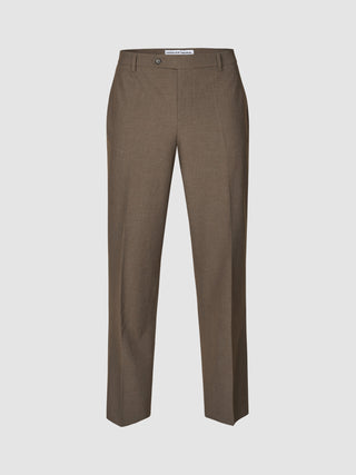 Essential Suit Pants Relaxed Fit Saddle Brown Melange
