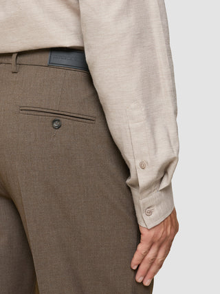 Essential Suit Pants Relaxed Fit Saddle Brown Melange