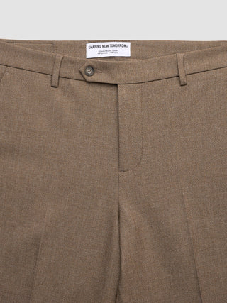 Essential Suit Pants Relaxed Fit Saddle Brown Melange
