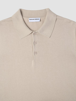 Everyday Knit Long Sleeve Polo Birchwood