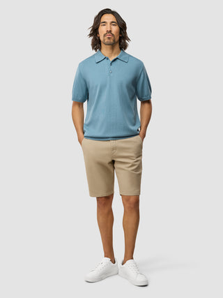Everyday Knit Short Sleeve Polo Blue Mirage