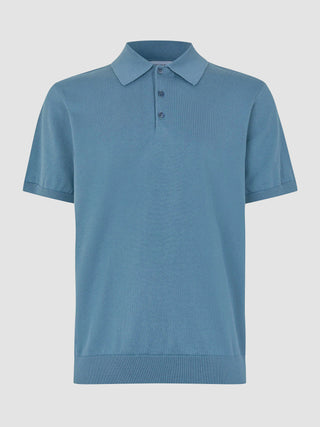 Everyday Knit Short Sleeve Polo Blue Mirage