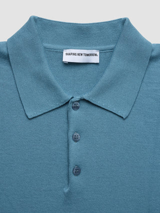 Everyday Knit Short Sleeve Polo Blue Mirage