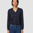 Fine Knit Cardigan Navy