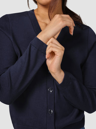 Fine Knit Cardigan Navy