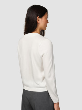 Fine Knit Cardigan Off White