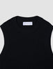 Women's Fine Knit Rib Vest Black