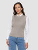 Women's Fine Knit Rib Vest Dark Sand