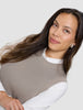 Women's Fine Knit Rib Vest Dark Sand