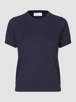 Fine Knit T-shirt Navy