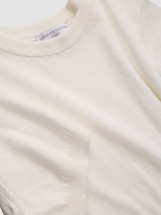 Fine Knit T-shirt Off White