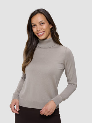 Fine Knit Turtleneck Dark Sand