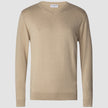 Fine Knit V-neck Khaki Molinaire