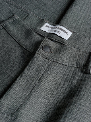 Heavy Edition Pants Regular Grey Herringbone 2.0