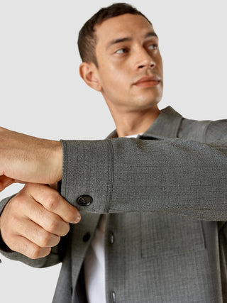Heavy Edition Transitional Overshirt Grey Herringbone