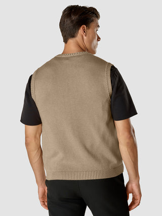 Heavy Knit Vest Khaki Molinaire