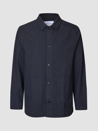 Heritage Overshirt Dark Navy Pinstripe