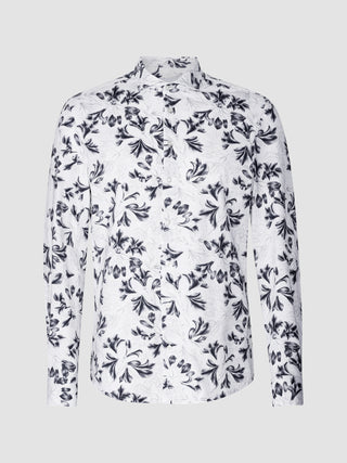 Lightweight Classic Shirt Navy Flower Slim