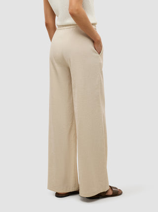 Women's Linen Pants Relaxed Sandy Beige