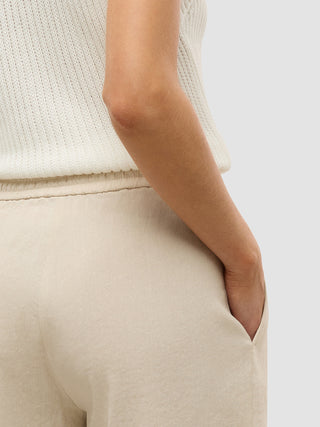 Women's Linen Pants Relaxed Sandy Beige