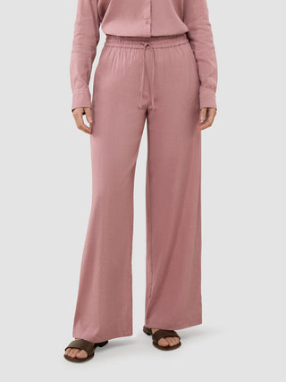 Women's Linen Pants Relaxed Dusty Cerise