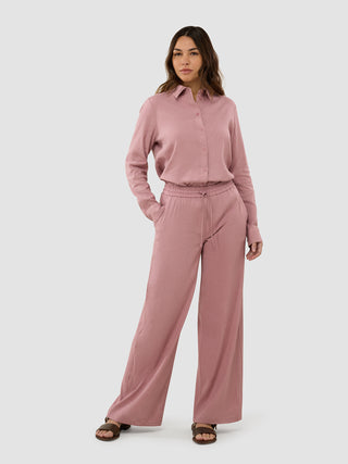 Women's Linen Pants Relaxed Dusty Cerise