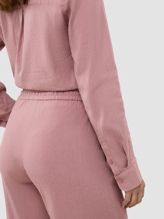 Women's Linen Pants Relaxed Dusty Cerise