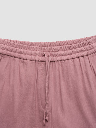 Women's Linen Pants Relaxed Dusty Cerise