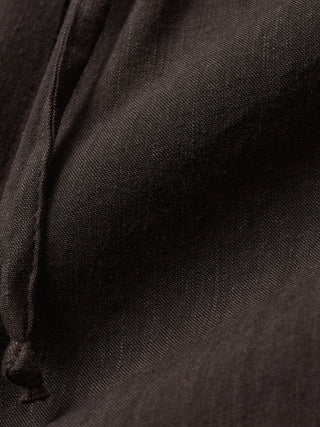 Linen Set Espresso Short Sleeved Shirt & Relaxed Pants