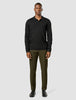 Premium Merino Long Sleeve Polo Black