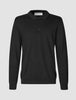 Premium Merino Long Sleeve Polo Black