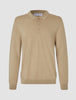 Premium Merino Long Sleeve Polo Sahara