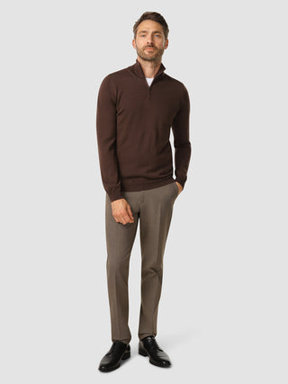 Premium Merino Half Zip Espresso