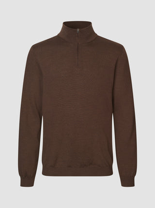 Premium Merino Half Zip Espresso