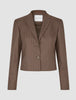 Women Raina Short Blazer Chestnut Pinstripe