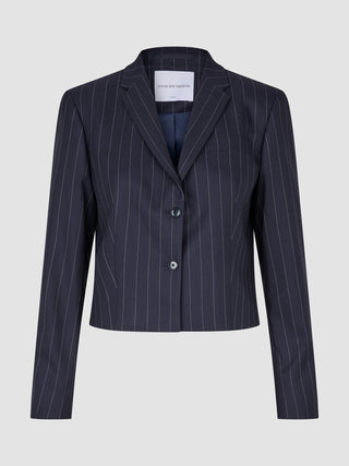 Women Raina Short Blazer Night Sky Pinstripe