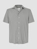 Refined Linen Bowling Short Sleeve Shirt Stone Grey