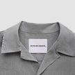 Refined Linen Bowling Short Sleeve Shirt Stone Grey