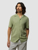 Refined Linen Bowling Short Sleeve Shirt Tea
