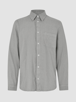 Refined Linen Long Sleeve Shirt Stone Grey