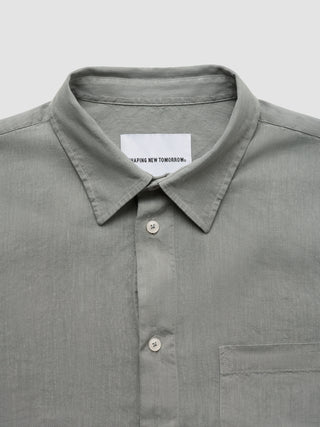 Refined Linen Long Sleeve Shirt Stone Grey