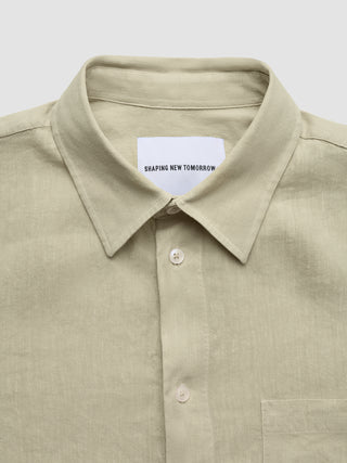 Refined Linen Long Sleeve Shirt Soft Sand