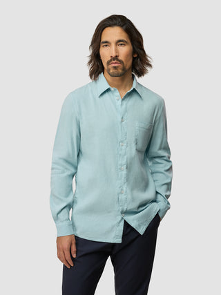 Refined Linen Long Sleeve Shirt Sky Blue